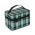 thumbnail image 4 of Handbag Travel Bag Cosmetic Bag 9×6.3×6.7in Multi-Function Bag Large Capacity For Camping Travel Family Travel Paleturquoise Buffalo Plaid Check Tartan Scotland_3, 4 of 6