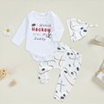 thumbnail image 2 of HCNTES Baby Boy Winter Clothes Boy Baby Clothes Newborn Newborn Baby Boy Clothes New to Letter Print Romper+ Pants Outfit 0 3 6 9 12 18 Months, 2 of 5