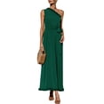 thumbnail image 2 of Gvmfive Women Dresses Frill Open Shoulder Belted Long Dress Party Evening, 2 of 4