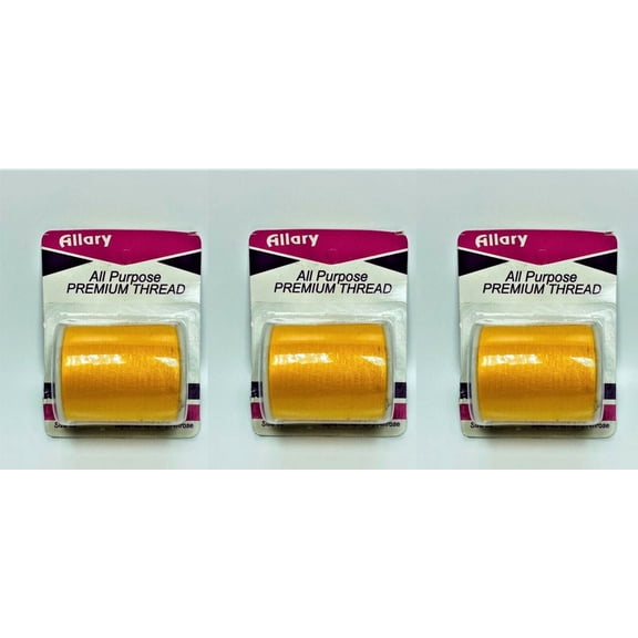 Lot of 3 Allary Cotton Covered Premium Thread Size 50 YELLOW