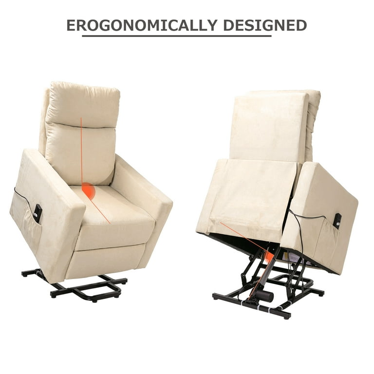 Merax Power Lift Chair and Power Recliner in Faux Suede Fabric