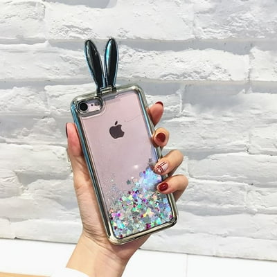 3D Bunny Liquid Waterfall Glitter Case for iPhone Nigeria Ubuy