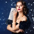 thumbnail image 2 of Bolso de noche BBJinRonjy Bolso de noche con strass plateado satinado, 2 of 7