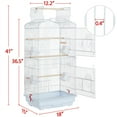 thumbnail image 7 of Renwick 41" Four Feeders Double-Door Metal Birdcage with Slide-Out Tray,White, 7 of 7