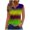 Multicolor, variant on Womens Summer Tops, Printed V-Neck Sports Top for Outer Wear Layering Slim Sleeveless