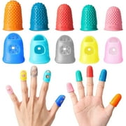 10 Pcs Office Rubber Finger Tips Guard 5 Sizes Silicone Thimble Finger Pads Grips Assorted Colors Finger Protector Covers for Sorting Task, Embroidery, Paperwork, Cutting, Wax Carving (xs/s/m/l/xl)