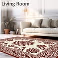 thumbnail image 2 of ODIKA 4'x6' Machine Washable Non-Slip Area Rug, Elegant Antiqued Blossom Motif Decoration High Traffic Rug, Brown, 569148, 2 of 7