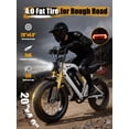 thumbnail image 3 of Adult Electric Dirt Bike – 29 MPH, 48V 20.8Ah Battery, 20"x4.0 Fat Tires, Up to 80 Miles Range, NFC Unlock, 7-Speed Dual Suspension, Streamlined Frame, White, 3 of 6