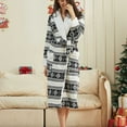 thumbnail image 6 of WEAIXIMIUNG Robes for Women Fuzzy Hearts Womens Elegant Casual Home Flannel Printed Cardigan Nightgown Home Wear Gray XXL, 6 of 8
