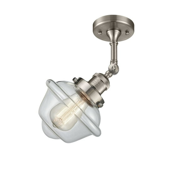 Innovations 1-LT LED Small Oxford 12.5" Semi-Flush Mount - Brushed Satin Nickel - 201F-SN-G532-LED