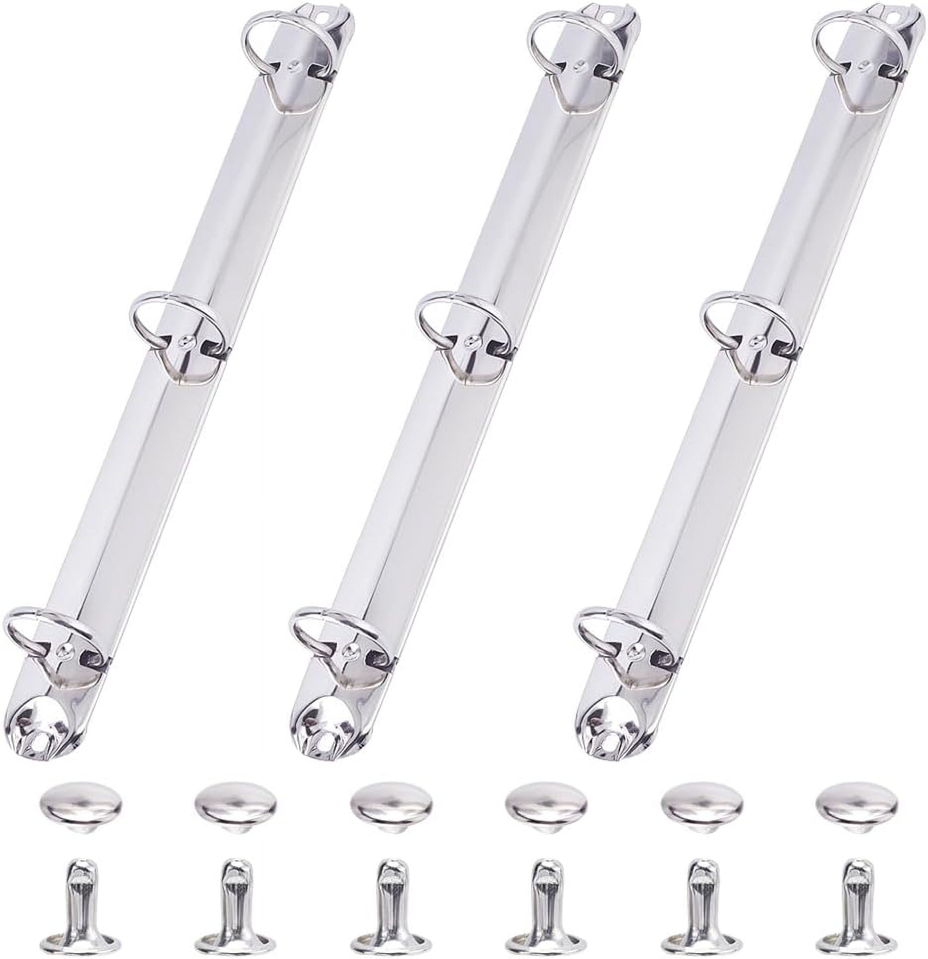 8 Pack Metal 3-Ring Binder Mechanism Replacement - Letter Size, Silver, With Screws For DIY Planners & Organizers
