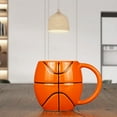 thumbnail image 3 of 14oz 3D Ceramic Basketball Mug - Novelty Sports Coffee Cup with Large Handle - Microwave Dishwasher Safe Gift for Coach Men - Orange, 3 of 8