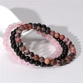 thumbnail image 5 of Natural Stone Bracelet 8mm Rhodonite Rose Pink Quartzs Amethysts Hematite Bracelets For Women Men Jewelry., 5 of 15