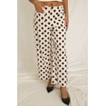 thumbnail image 3 of Women's White Polka Dot Loose Pants – Chic Casual Style for Office & Daily Wear, XL, 3 of 5