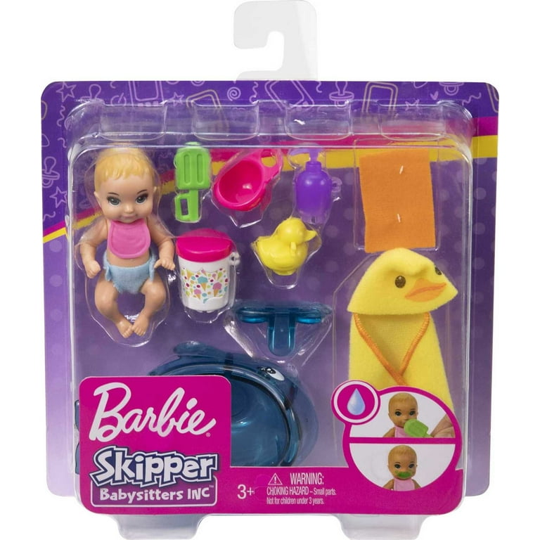 Barbie Skipper Babysitters Inc Doll and Accessories Blonde Baby with Color Change Accessories