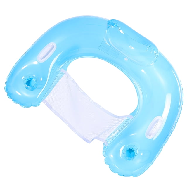 Cama Flotante en Forma U Anillo Natación Flotante Inflable Cama Malla Asiento para Adultos Sillón Plegable (azul)