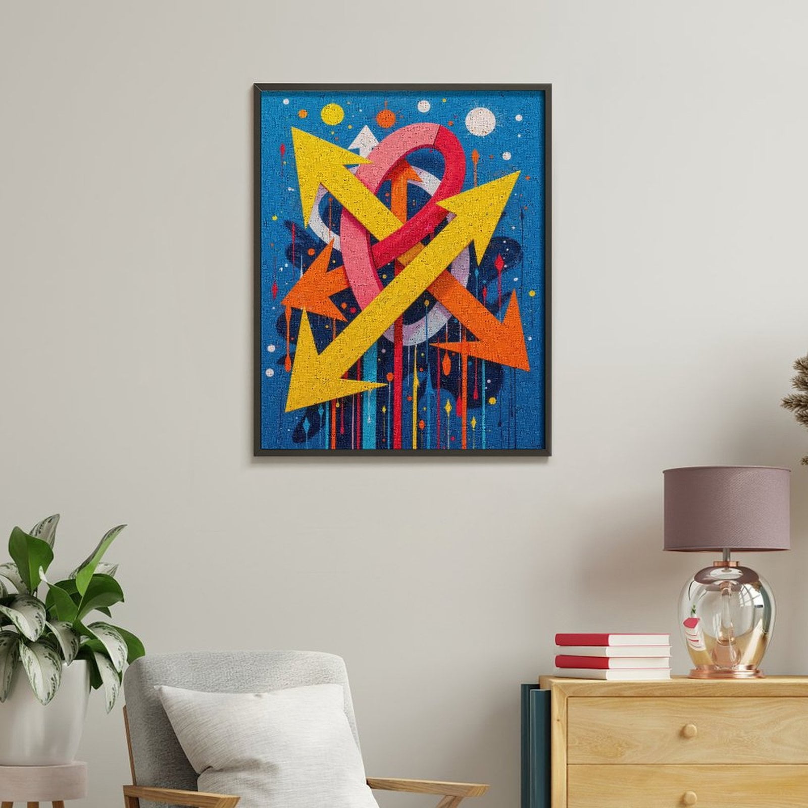 Paint By Numbers Kit for Adults Beginner - DIY Arrows Colorful Abstract Art Design Canvas Painting Kits for Adults, Frameless Paint By Number for Adults for Home Wall Decor 16x20 Inch