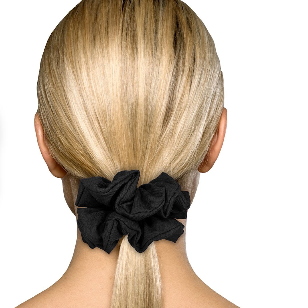 Scrunchies Cotton Knit Jumbo Size 3-Pack Ponytail Holder Made in USA Scrunchie King Black