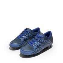 BURUDANI Kids Boys & Girls Lightweight Soccer Shoes Sport Outdoor Soccer Cleats NAVY/ROYAL/WHT Size 2