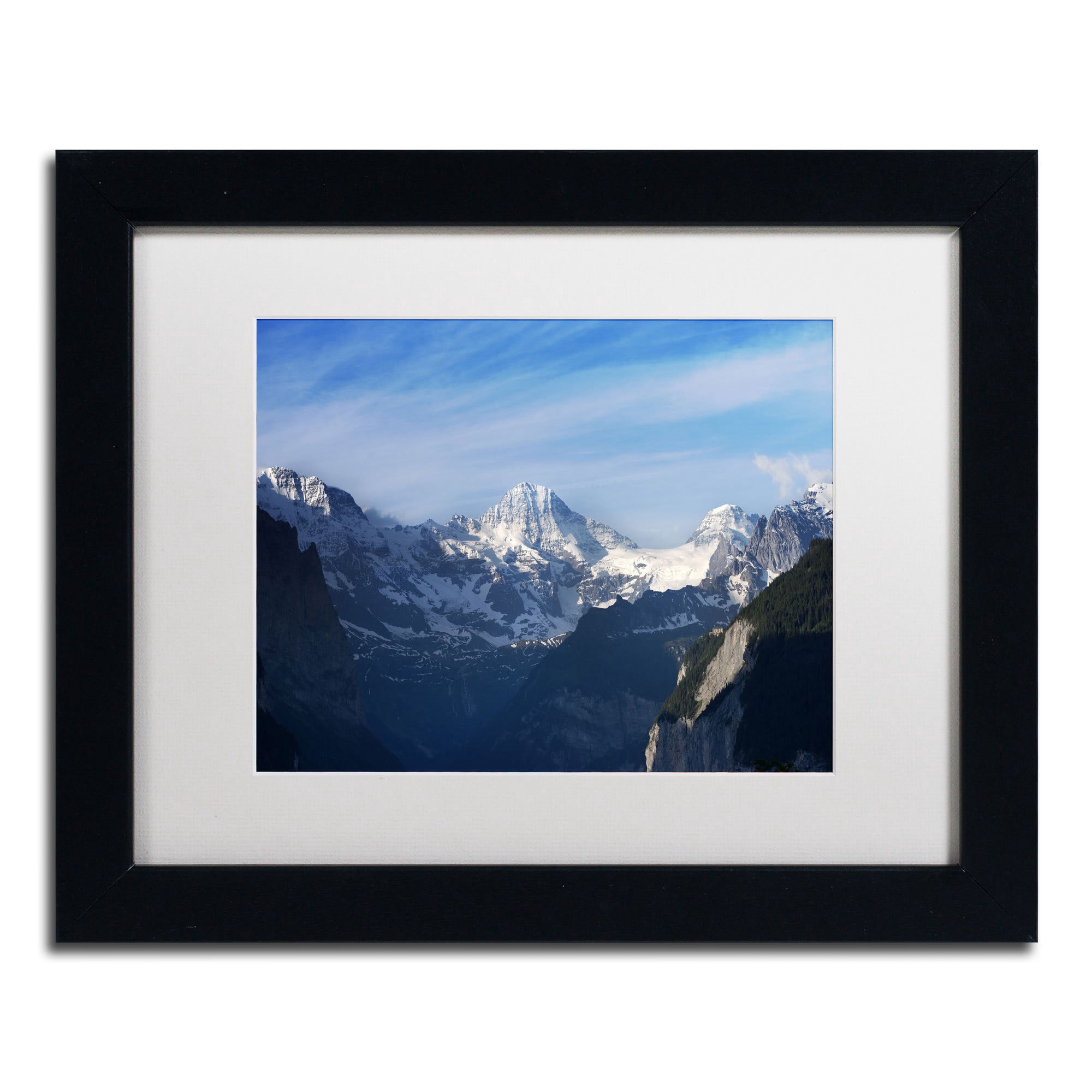 Trademark Fine Art "The Morning Comes Over the Swiss Alps" Canvas Art by Philippe Sainte-Laudy, White Matte, Black Frame