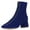 Blue, variant on Women Round Toe Ankle Boot Lace up Chunky Mid Heels All Weather Stylish Zipper Booties Shoe Size 8 Black