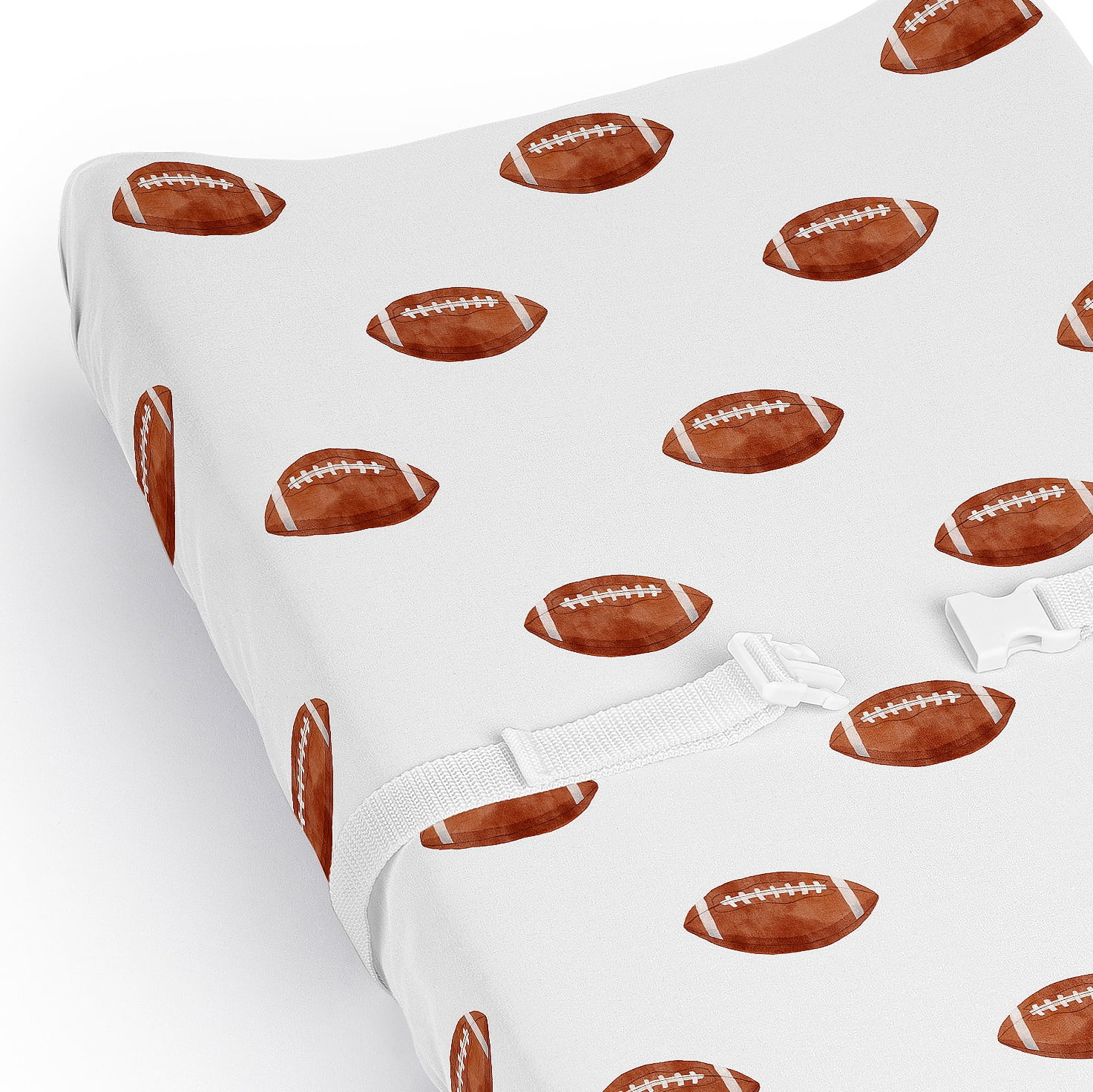 Sweet Jojo Designs Watercolor Sports Theme Boy Changing Pad Cover Sheet Football
