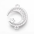 thumbnail image 2 of Alloy Rhinestone Links connectors Moon with Star Platinum 24x17.5x2.5mm Hole: 1mm DIY, 2 of 2