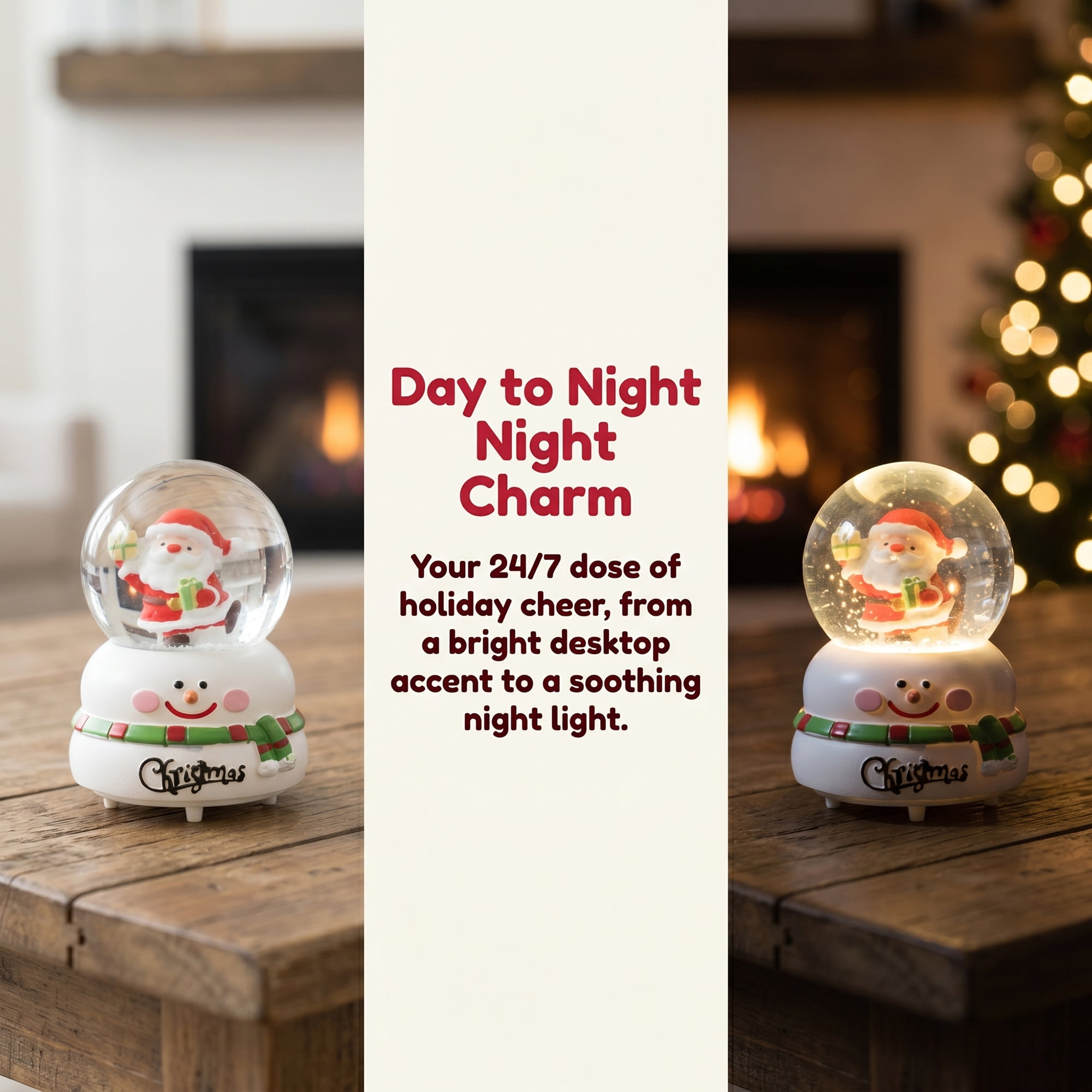 Unique Bargains Light Up Crystal Ball LED Glitter Snow Globe White D 1.8" x 1.8" x 2.7"