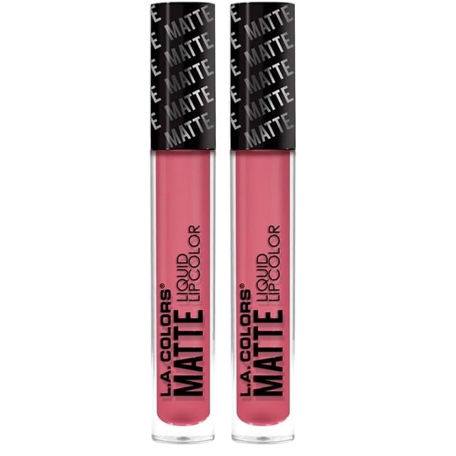 Color de labios líquido mate L.A. COLORS Pumped, paquete de 2
