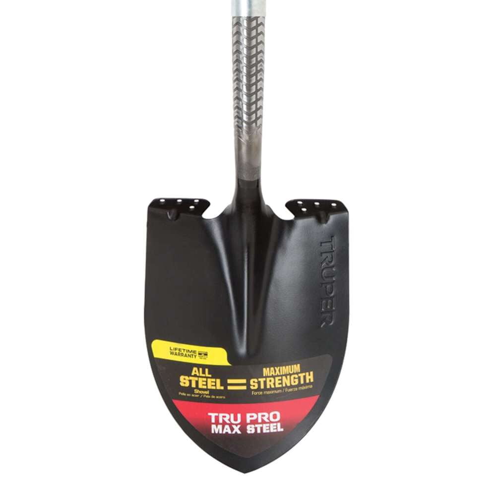 Truper Tru Pro 40 in. Steel Round Digging Shovel with D-Grip Steel Handle