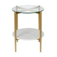 thumbnail image 3 of Evelyn&Zoe Otto 20" Wide Round Side Table with MDF Shelf, Brass and White Lacquer, 3 of 8