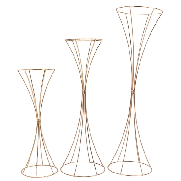 Wedding Flower Stand, Golden Aisle Decor Set of 3, 50-79cm Tall Vase for Wedding Centerpieces, Metal Floral Display Stand for Table, Party