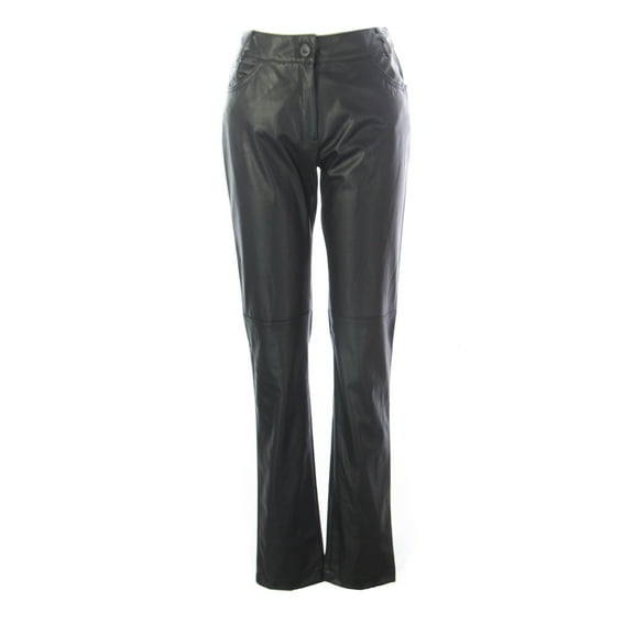 LOLA B Women's Imitation Leather Straight Pants IT 48 Black