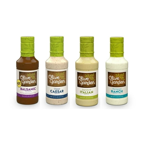 Olive Garden Dressing Variety Pack (Ranch, Italian, Caesar, Balsamic)