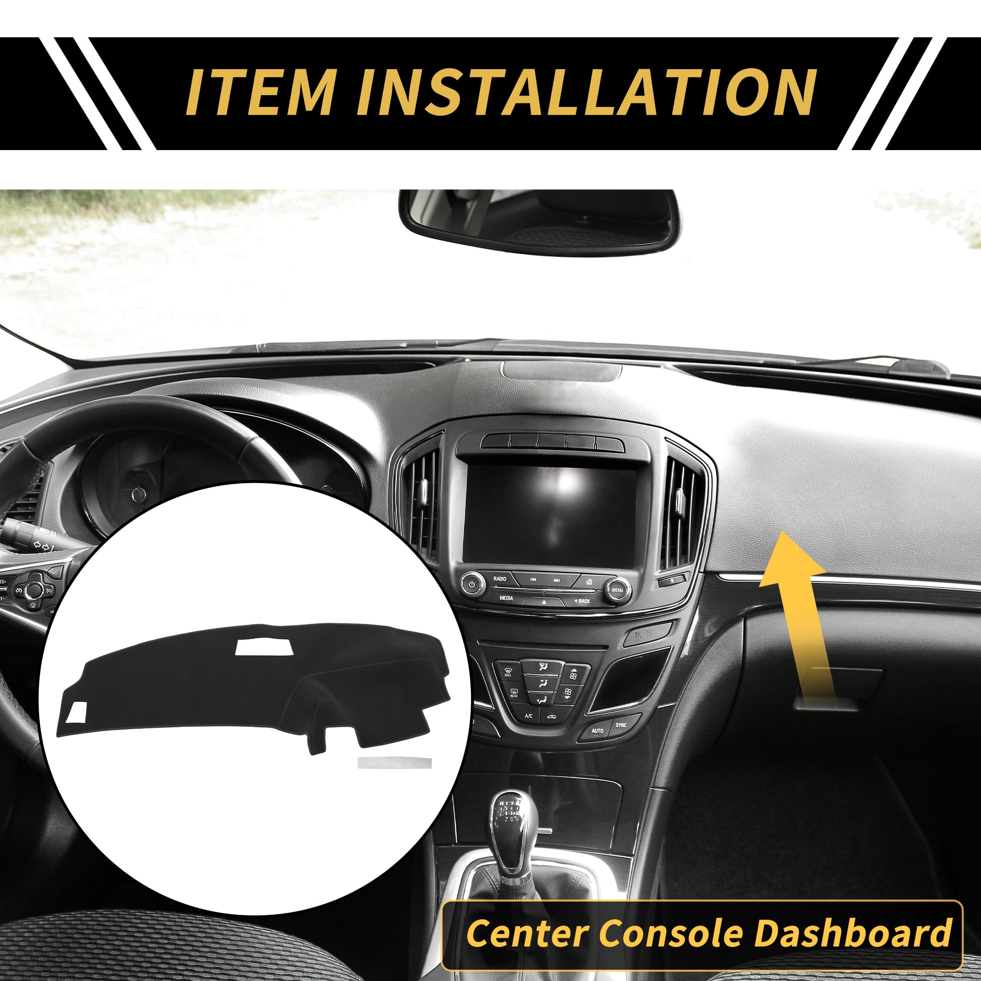 Unique Bargains Dash Cover for Ford for Ranger 1989-1994 Dash Board Mat Non-Slip Dash Cover Mat Pad Polyester Center Console Dashboard Cover Pad Carpet Black