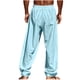 thumbnail image 4 of Ceisia Men's Cotton Linen Casual Pants Straight Leg Thin Baggy Loose Fit Lightweight With Elastic Waist Drawstring & Pockets Light Blue Gift, 4 of 7