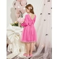 thumbnail image 4 of Arshiner Toddler Girls V Back Tutu Dress Tulle Puff Long Sleeve Wedding Birthday Party Fall Toddlers Dresses, 4 of 6