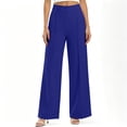 thumbnail image 4 of Mifsaly Womens Work Pants Business Casual Straight Leg Slacks Front Seam Stretch Elegant Comfortable Office Casual Trousers with Pockets Blue,S, 4 of 7