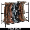 mDesign Metal Boot Storage and Organizer Rack, Holds 6 Pairs - Black ...