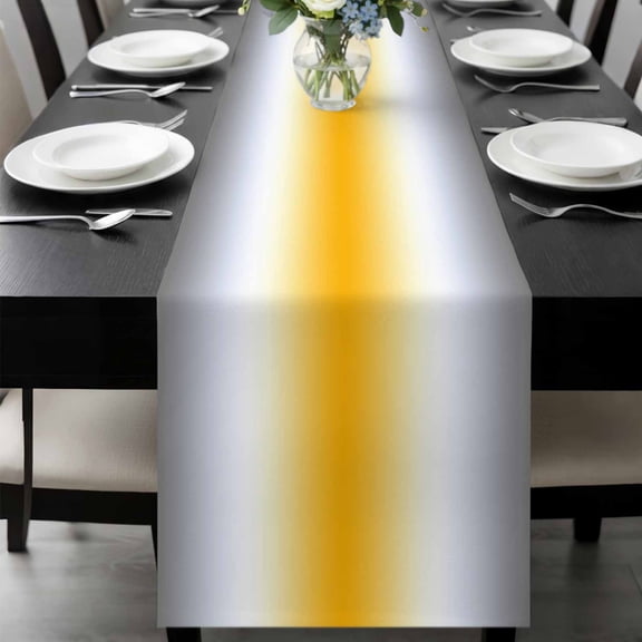 Orange Grey White Table Runner 120 Inches Long, Farmhouse Ombre Color Modern Simple Kitchen Coffee Dining Table Decoration for Home Party Birthday Wedding Home Decor 13x120 Inches