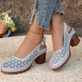 thumbnail image 6 of Dakaela Closed Toe Chunky Heeled Sandals for Women 2026 Hollow out Orthopedic Wedge Summer Dressy Slingback Pumps Shoes Size 7, 6 of 9