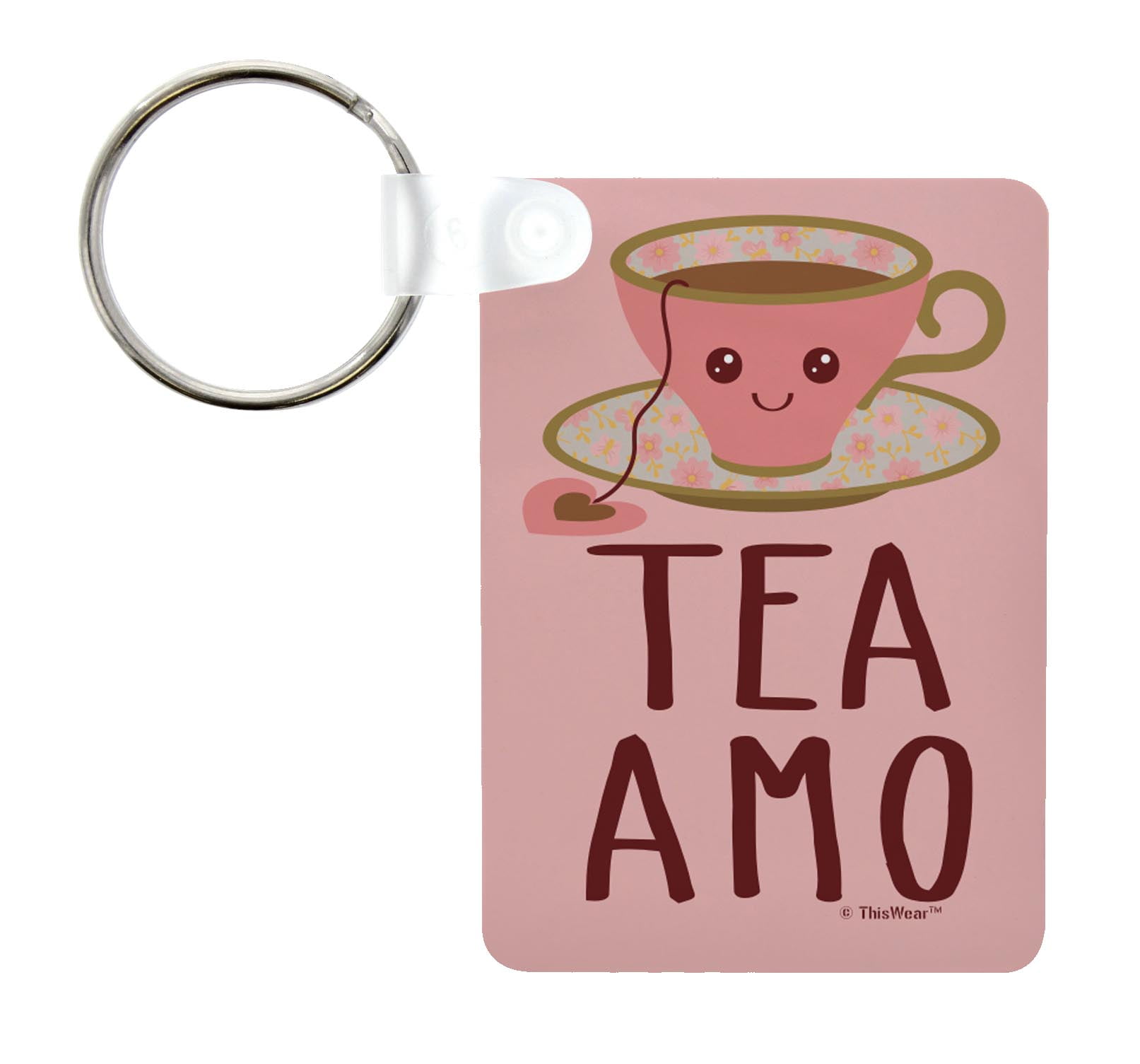 ThisWear Couples Gift Love Punny Kawaii Tea Amo Aluminum Rectangle