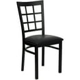 thumbnail image 2 of Emma + Oliver Black Window Back Metal Restaurant Chair - Black Vinyl Seat, 2 of 12
