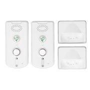2-Way Voice Intercom Wireless Communication System Hands-Free Voice Activated Rechargeable Calling Unit 1000m 3280.8ft Range White 2 Pack-white