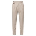 thumbnail image 4 of PNTUTB Men's Solid Color Pleated Drapey Button Fly Zipper Casual Straight Leg Versatile Dress Pants with Pockets, 4 of 6