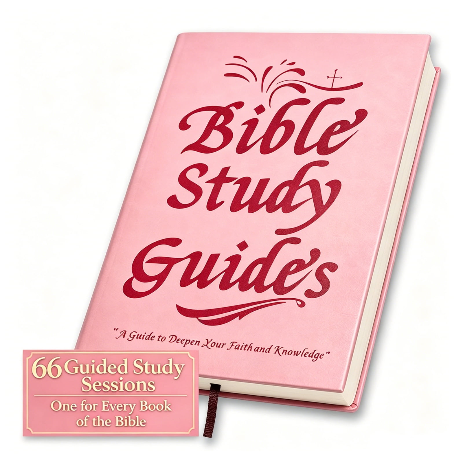 Bible Study Guides 66 Pages & Devotional Journal - Daily Scripture Notebook with Guided Prompts - Bible Study Guide for Women - PU Leather Cover