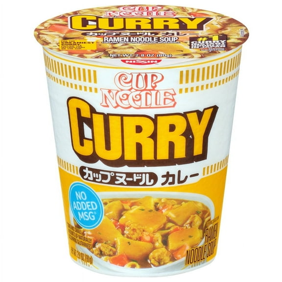 Nissin Foods Cup Noodle Ramen Noodle Soup Curry, 2.8 oz Cup, Shelf-Stable