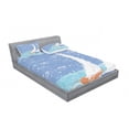 thumbnail image 3 of Ambesonne Nautical Fitted Sheet & Pillow Sham Set, Grunge Sailboats Ocean, Twin, Pale Blue, 3 of 3