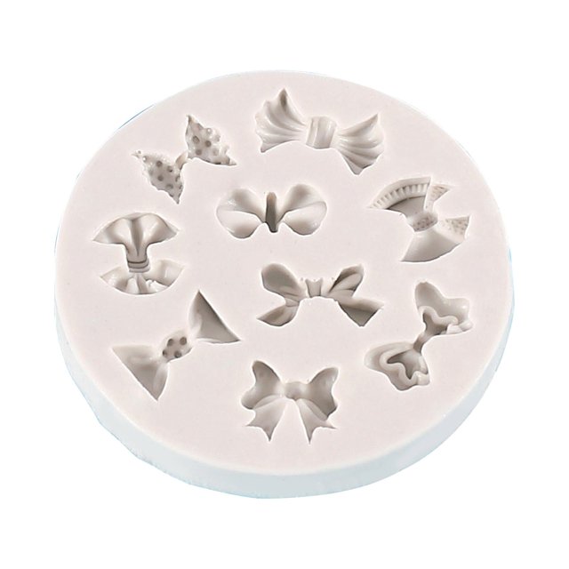 Moldes de chocolate de silicona DIY con forma de lazo de 9 agujeros, moldes de gelatina, moldes de fondant Feliz Sencillez