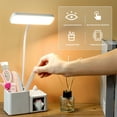 thumbnail image 5 of LED Desk Lamp USB Rechargeable with Phone Stand Pen Holder, Eye Caring Study Light 3 Color Modes 9 Brightness Flexible Gooseneck Table Lamp for Home Office College Dorm, 5 of 9